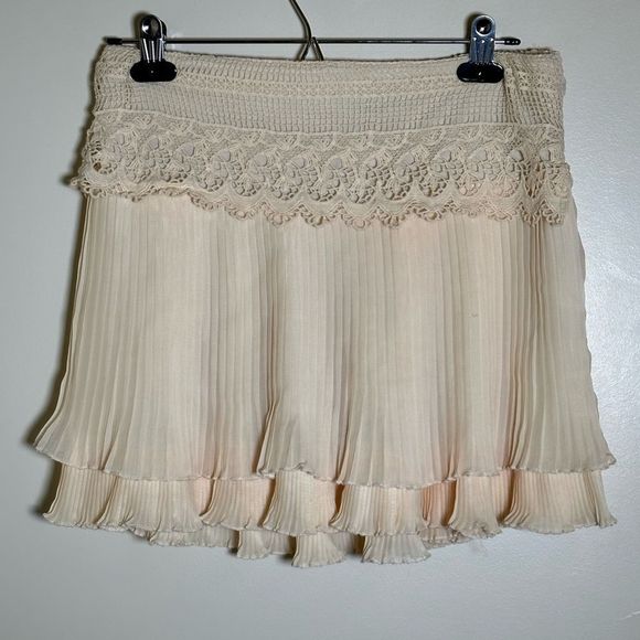 SOHO Women's Skirt Mini Y2K style boho look size 3 pleated lace 2000s bohemian - Picture 4 of 12